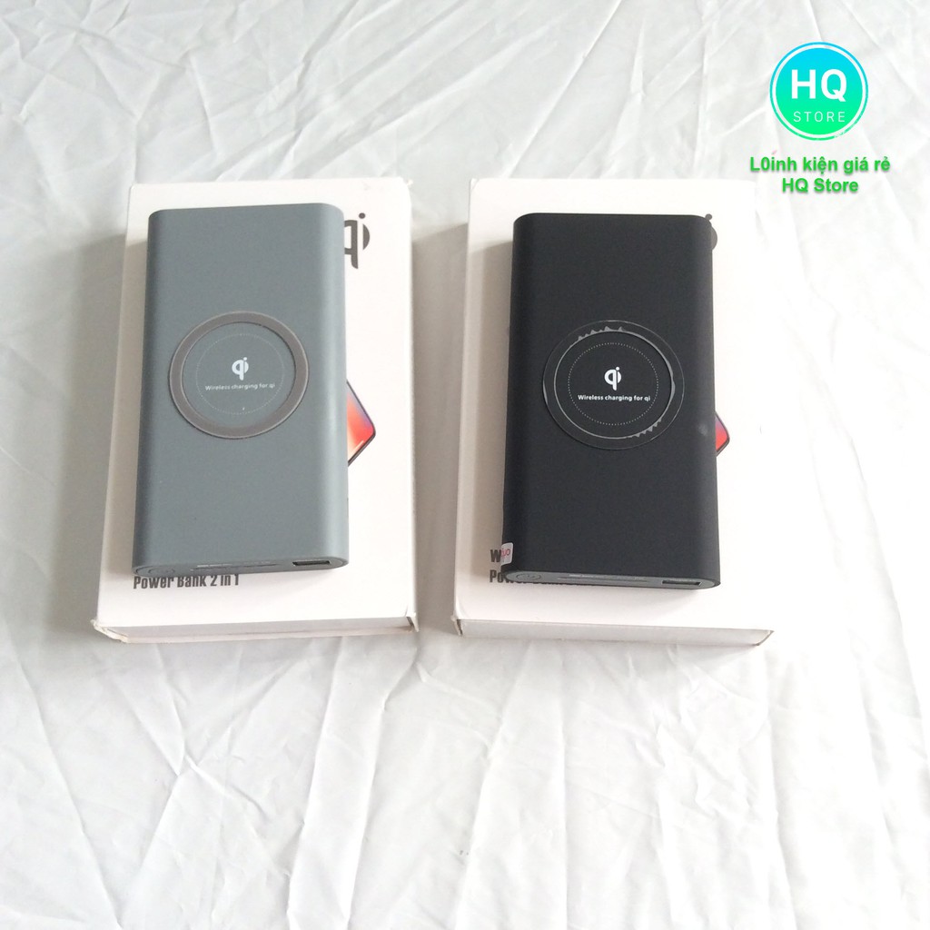 Sạc không dây chuẩn Qi kiêm pin dự phòng 10000 mAh cho các dòng smartphone Iphone 8, iphone X, samsung Note8