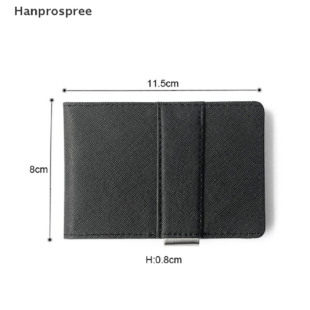 Hanprospree > Ví Da Kẹp Tiền Mỏng Màu Trơn Có Kẹp Kim Loại Giữ Thẻ Tín Dụng / Giấy Tờ Thời Trang Cho Nam