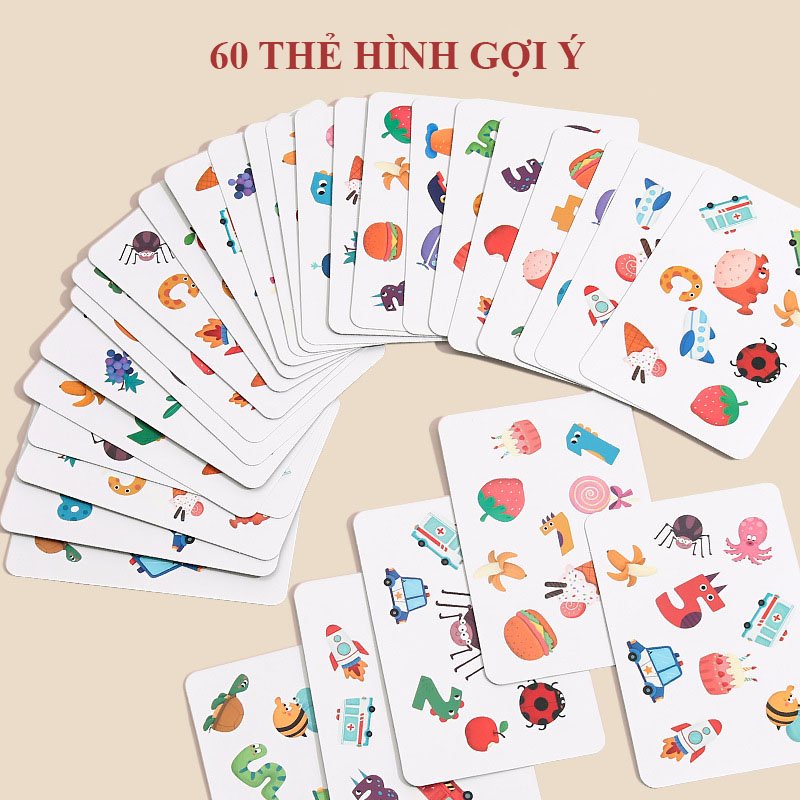 Bộ đồ chơi truy tìm các quân cờ và các thẻ giống nhau