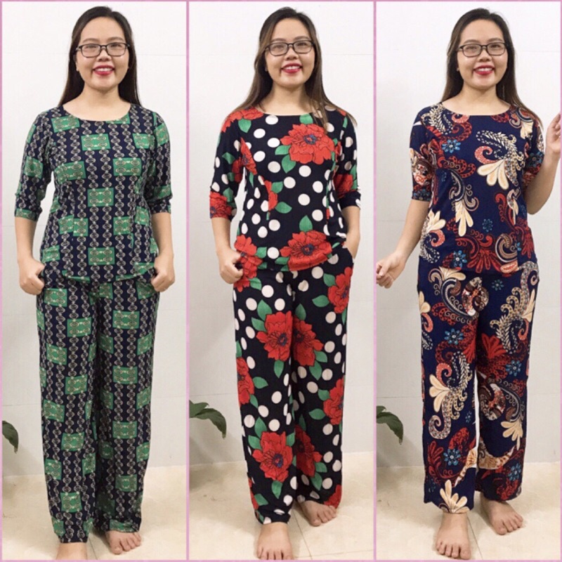 ⚡️FREESHIP-Bộ Trung Niên Co Giãn 4 Chiều, Bộ Quần Dài Tay Lỡ Trung Tuổi Cho Mẹ Cho Bà