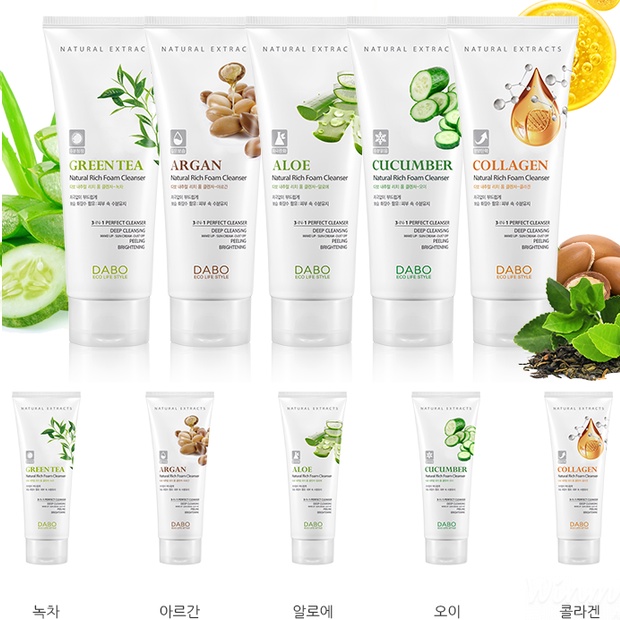 HÀNG CHÍNH HÃNG - Sữa rửa mặt lô hội 3 công dụng từ Hàn quốc Dabo Aloe 3IN1 Hàn quốc 180ml/Hộp