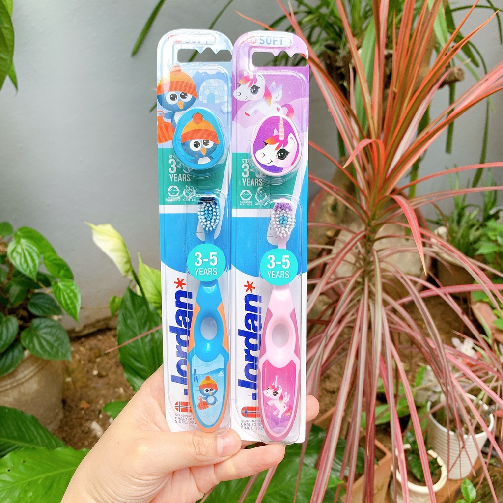 Combo 2 bàn chải đánh răng JORDAN cho bé 3-5 tuổi lông mềm