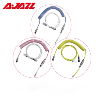 AJAZZ Mechanical Keyboard Coiled Cable Wire Type C Custom Usb Port Cable Aviator Coiling Cable for Gaming Keyboard Accessories
