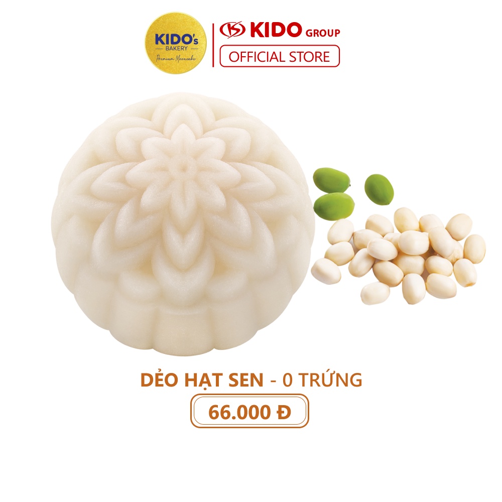 Bánh trung thu Dẻo Hạt sen 0 Trứng KIDO’s Bakery 180g (Tặng kèm hộp cao cấp-chỉ nhận đơn 2 bánh và 4 bánh)