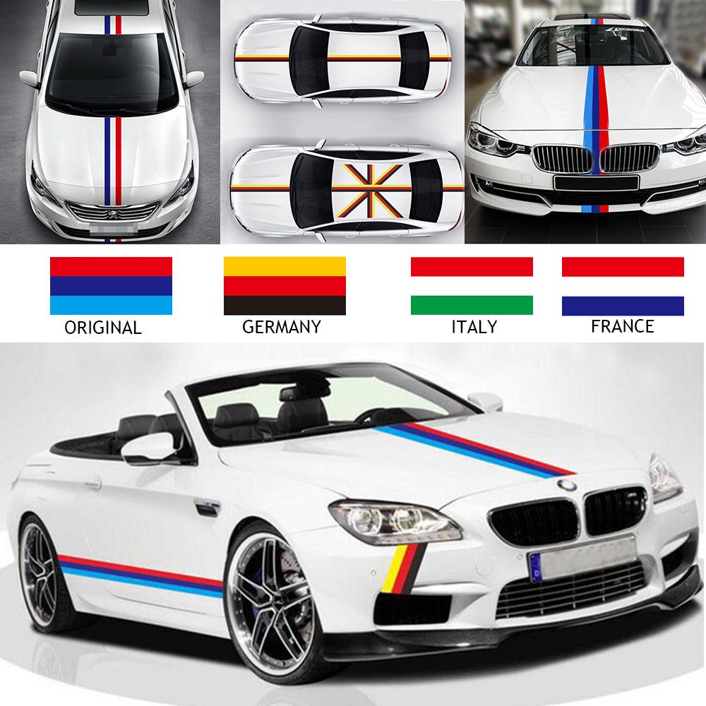 Tem cờ dán capo xe ô tô, decal dán xe ô tô, tem cờ Pháp, Ý, Đức, BMW các nước dán capo