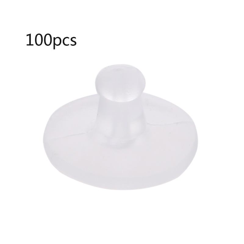 Set 100 Nút Chặn Bông Tai Bằng Cao Su Silicone Trong Suốt