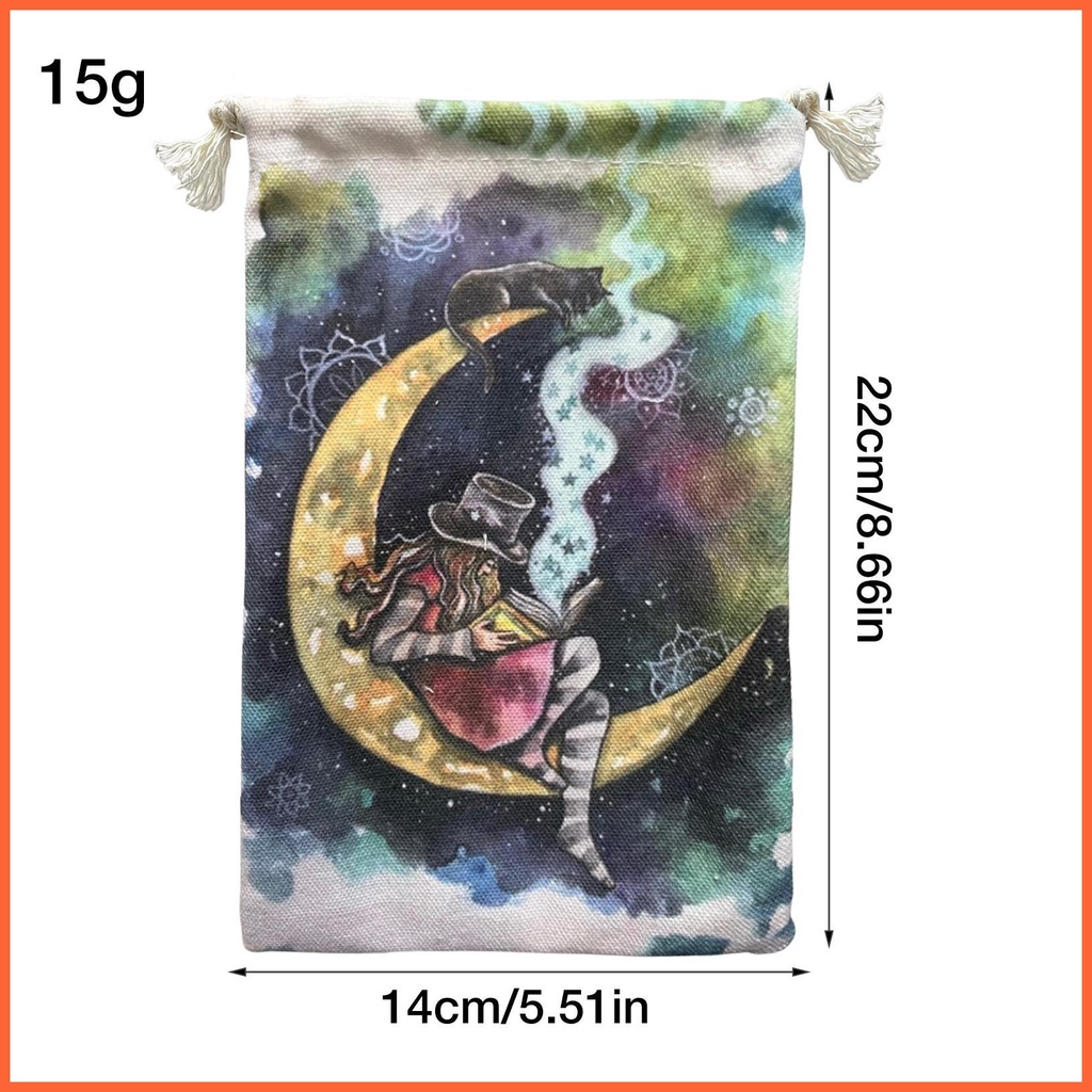 Túi Dây Rút Đựng Bài Tarot Thêu Họa Tiết Xinh Xắn