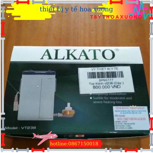 [Hàng Chính Hãng] Máy Trợ Thính Cho Người Già Bỏ Túi Có Dây  ALKATO VT238