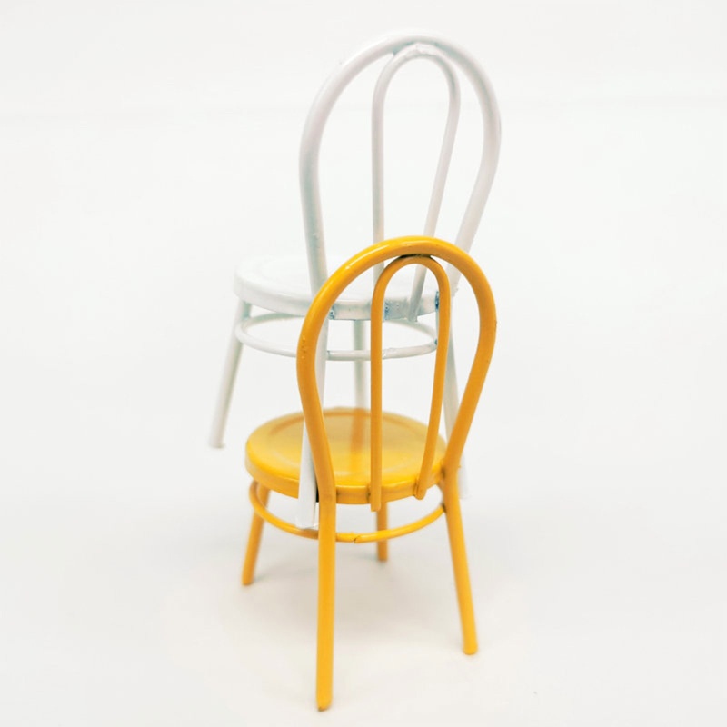 Mô Hình Ghế Ngồi Ăn Bằng Sắt Thời Trang Cho Nhà Búp Bê