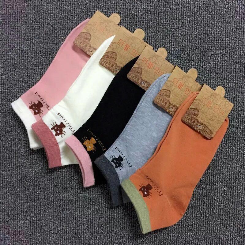 Tất vớ nữ cổ ngắn cotton mèo Miu Miu kháng khuẩn cho bạn nữ