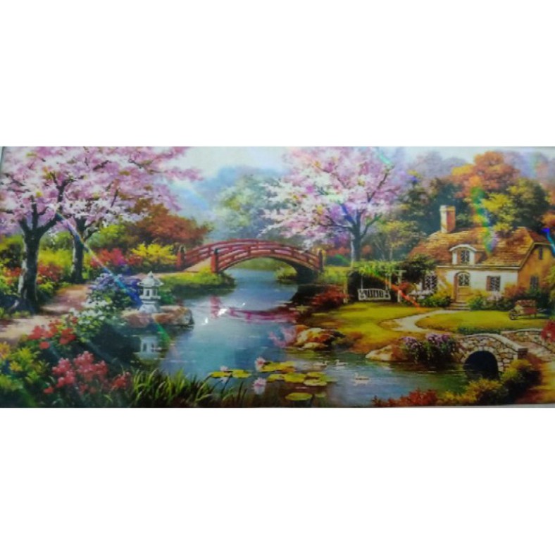 Tranh thêu kín Tổ ấm hạnh phúc MN0073 (100x50) chưa thêu