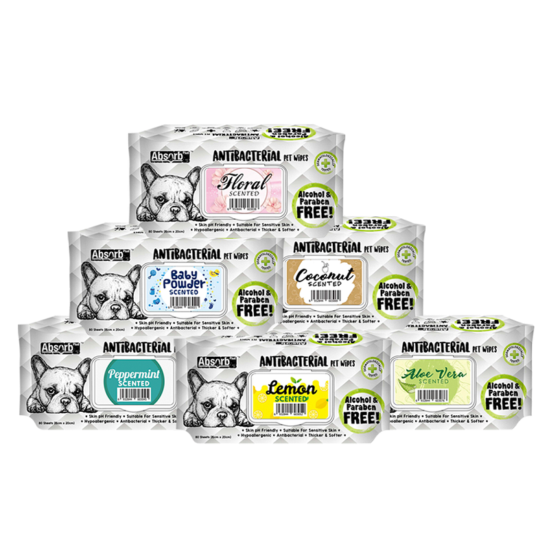 Khăn ướt Kitcat khử mùi kháng khuẩn cho Chó Absorbplus Antibacterial Pet Wipes 80pcs