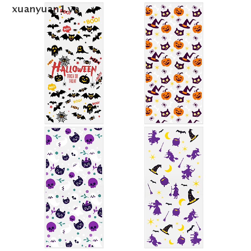 Set 50 Túi Nhựa Đựng Kẹo Phong Cách Halloween Cho Bé