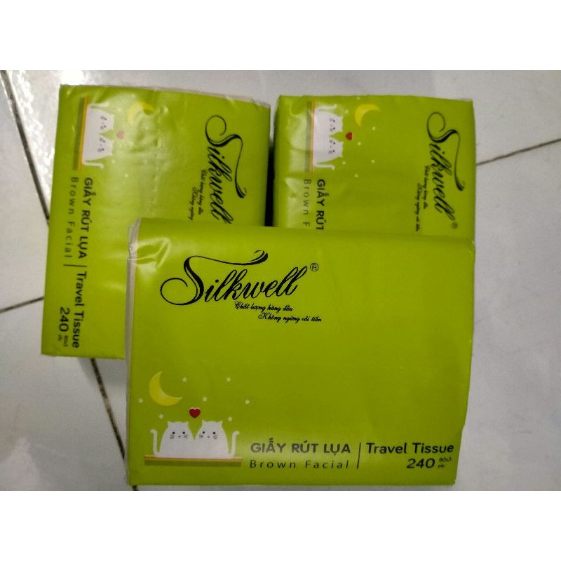 Combo 3 gói Khăn giấy lụa Silkwell (80 Tờ * 3lớp)