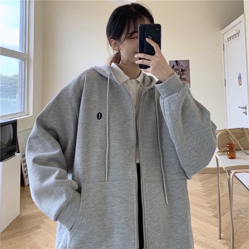 Áo khoác hoodies zip chất nỉ bông dày đẹp in hình chấm