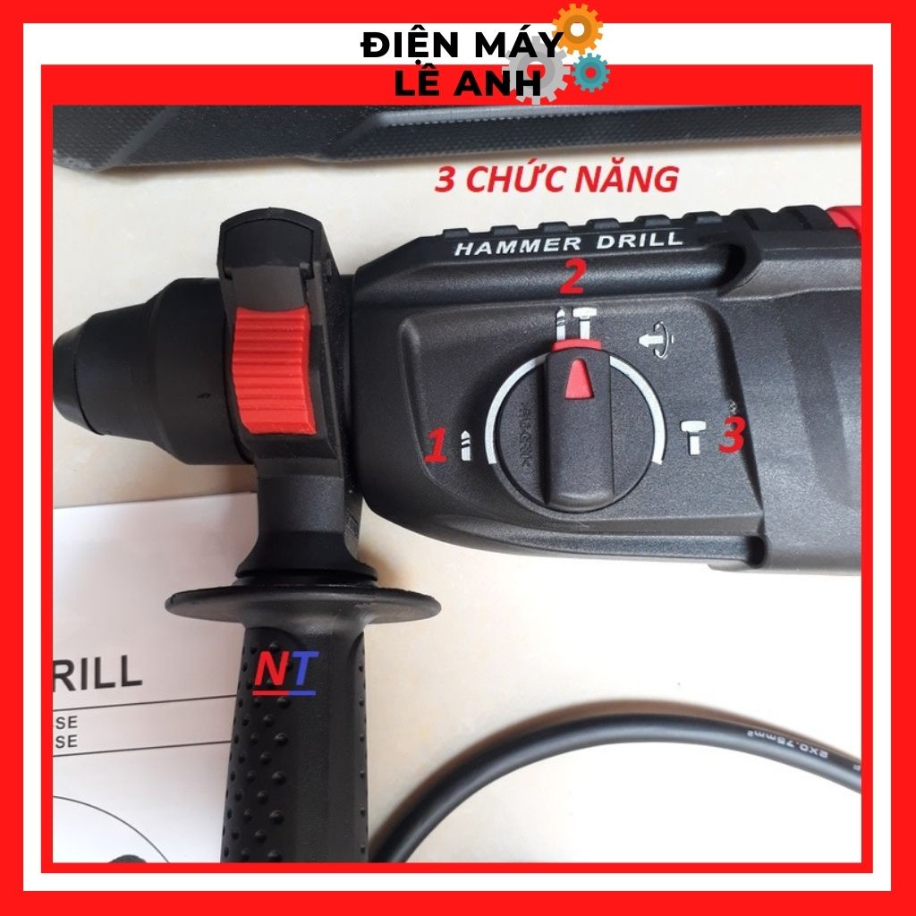 Máy khoan điện đục búa bê tông cầm tay 3 chức năng giá rẻ Maktec 2-26 100% dây đồng- Hàng thợ điện nước chuyên dùng