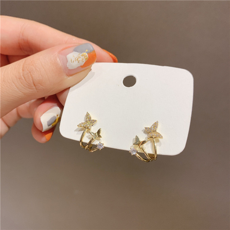 Khuyên tai mạ bạc 925 kiểu bướm xinh xắn dành cho nữ