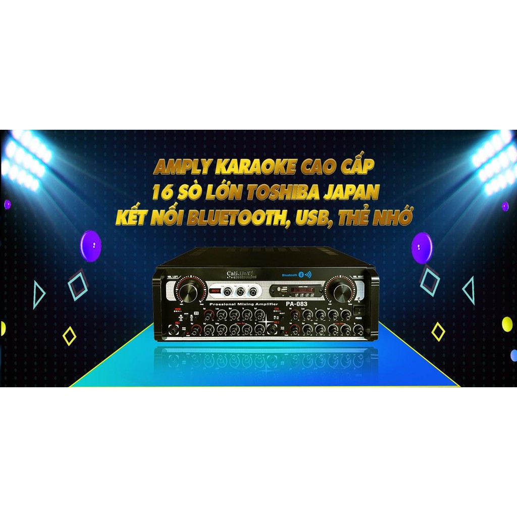 Amply biến áp đồng Cali.DY PA-083 - 16 sò lớn Ampli Bluetooth Karaoke Gia Đình Cali.DY PA 083