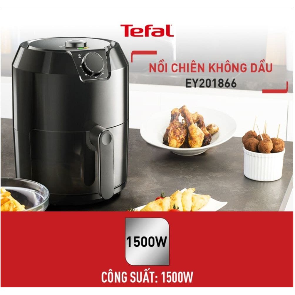 [CHÍNH HÃNG]Nồi chiên không dầu Tefal EY201866-Dung tích lớn XL 4.2L-Công suất 1500W-Bảo hành 24 tháng