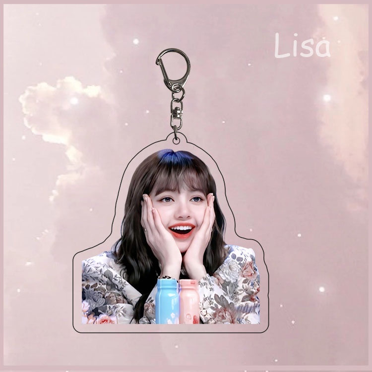 Móc Khóa Nhựa acrylic Hai Mặt In Hình LISA BLACKPINK