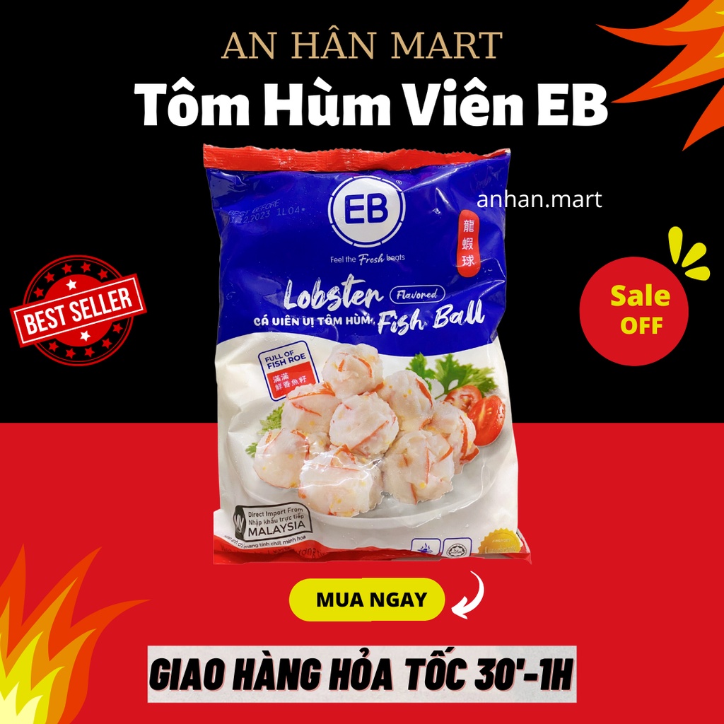Viên Thả Lẩu Tôm Hùm EB Malaysia gói 500gr
