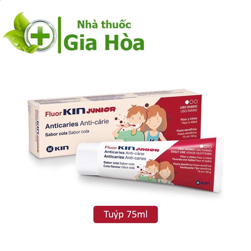 Kem đánh răng trẻ em Fluor Kin Junior ngừa sâu , làm sạch mảng bám, bảo vệ men răng chắc khỏe, thơm miệng (bé &gt; 6 tuổi)