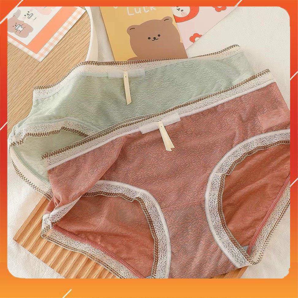Quần lót nữ ren thông hơi cao cấp kháng khuẩn mềm mại thoáng mát cạp viền ren Q2773