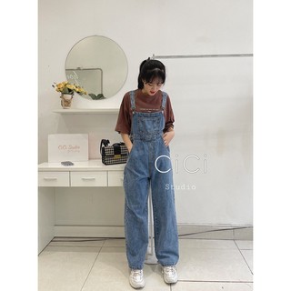 Yếm jean dáng suông 1 túi ngực cicistudio