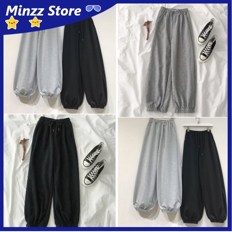 Quần thể thao jogger nam nữ dưới 68kg MinzzStore - QuầnTrơn bó ống chun Unisex