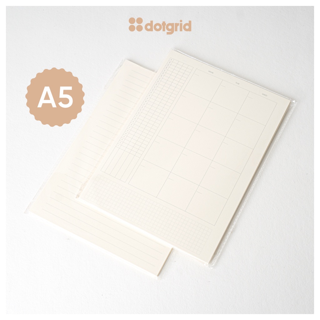 Tập giấy thay thế dùng cho sổ còng size A5 thương hiệu Dot Grid - 30 tờ/tập