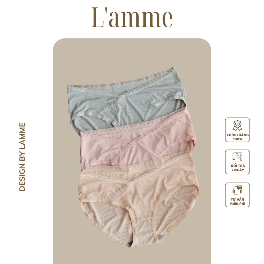 Quần lót bầu và sau sinh – set thun lạnh (5c) mềm mỏng co dãn cùng lót kháng khuẩn sản phẩm của LAMME