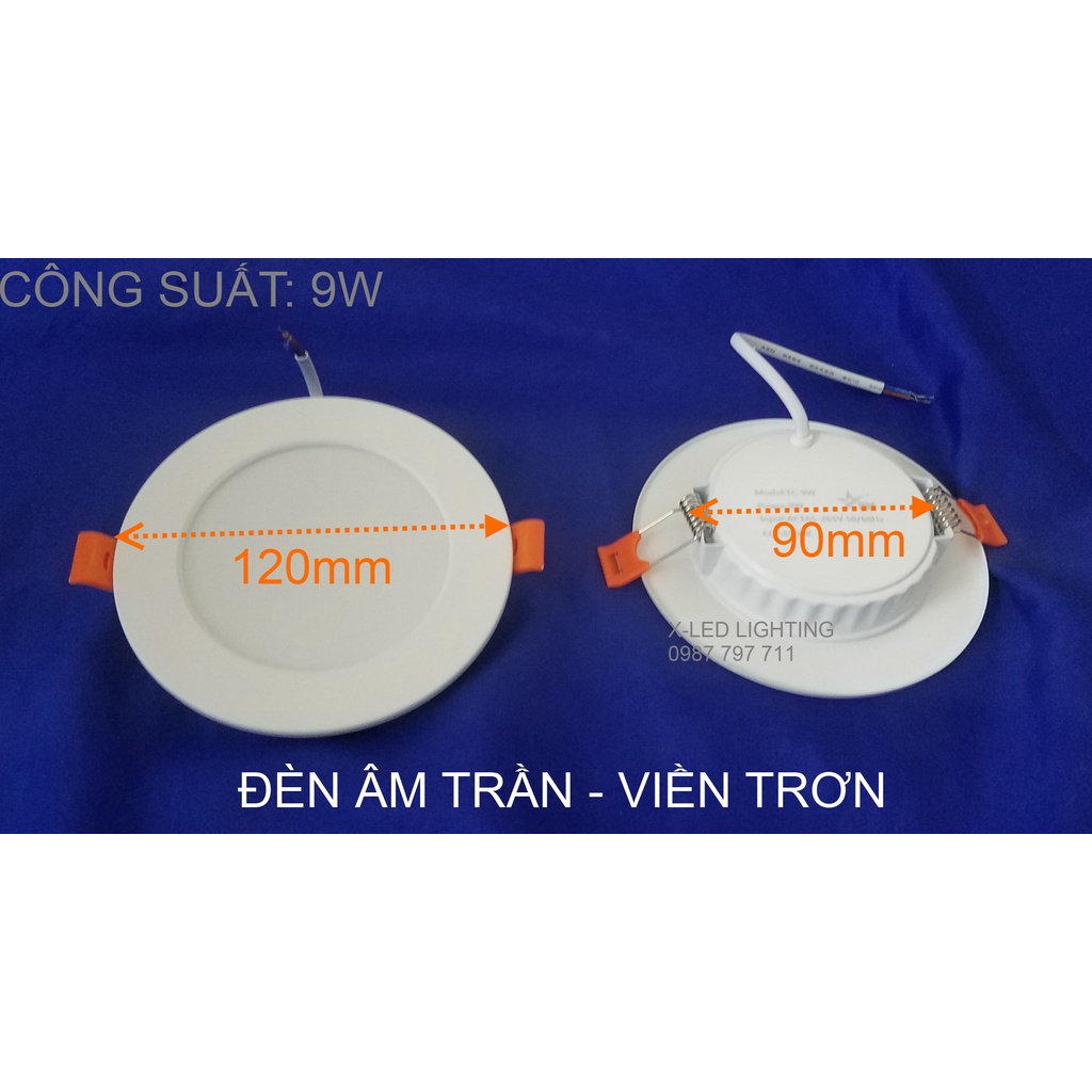 [X-LED] Đèn âm trần thạch cao 9w - Phi 90