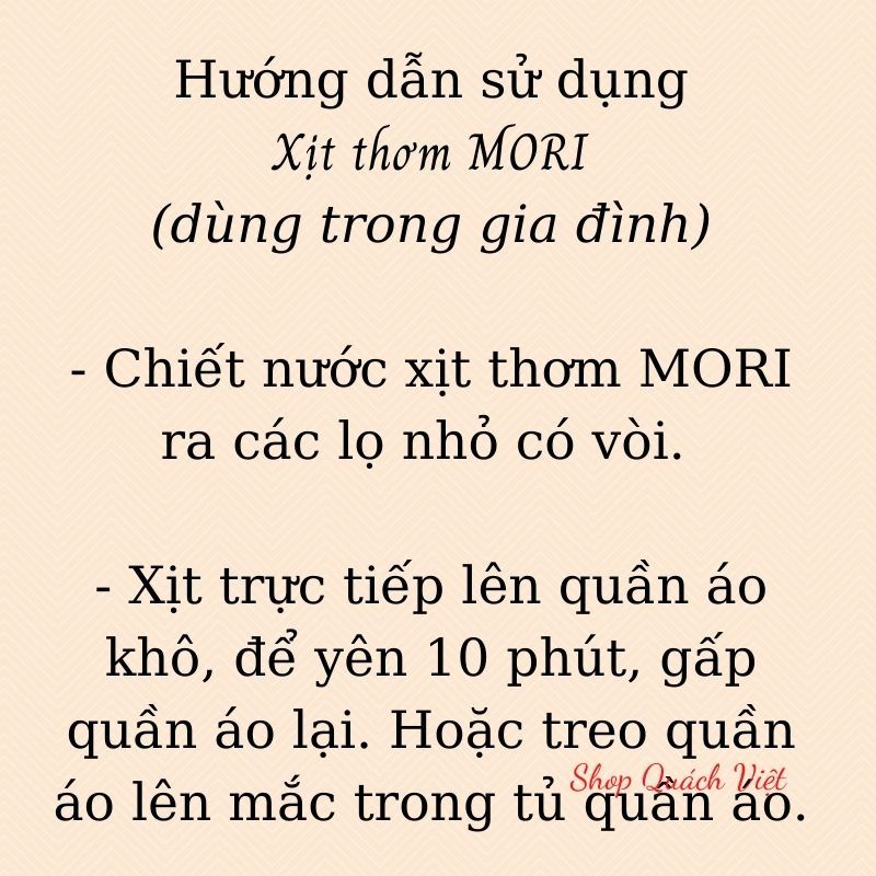 Xịt thơm quần áo MORI hương downy - dành cho các cửa hàng giặt sấy, giăt là, giặt ủi