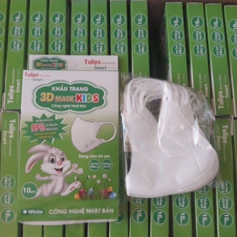 ( Combo 2 hộp) Khẩu trang 3D mask kids Tulip cho bé (hộp 10 chiếc)