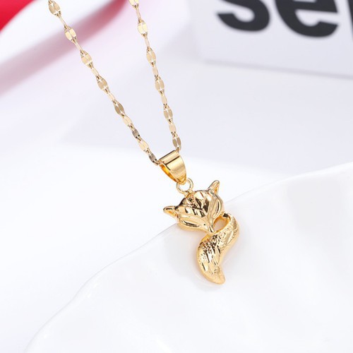 Dây Chuyền Hồ Ly Vàng Titan Ko Đen TT 3328