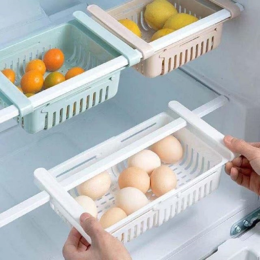 Giá rổ nhựa gấp gọn dễ điều chỉnh tiết kiệm không gian tủ kệ - tủ lạnh MMS 101224