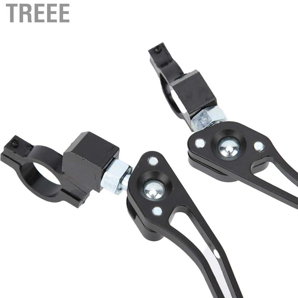 Set 2 gương chiếu hậu bằng hợp kim nhôm màu đen tùy chỉnh tiện dụng cho xe đạp/ máy/ điện