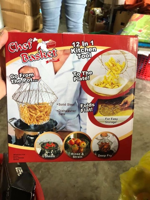 Rổ nhúng luộc, chiên và vớt đồ ăn CHEF BASKET tiện dụng