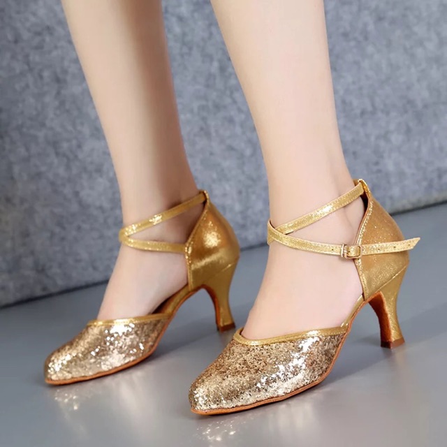 Giày cao gót dance ánh kim