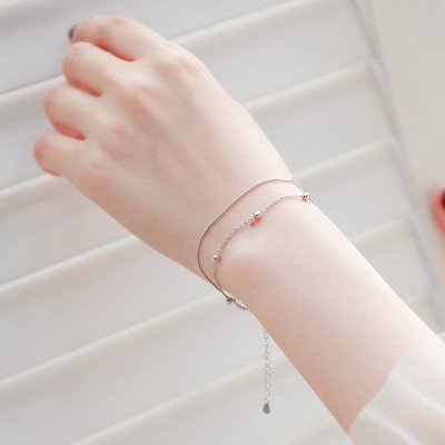 Lắc tay Bạc 2 dây, Vòng tay bạc nữ cao cấp TUNASILVER 𝐂𝐚𝐦 𝐤𝐞̂́𝐭 𝐜𝐡𝐮𝐚̂̉𝐧 𝐁𝐚̣𝐜 Trang sức Bạc