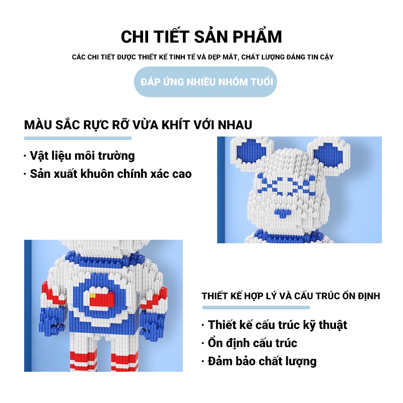 Đồ Chơi  Lắp Ráp Hình Chú Gấu Violent Bears Nhỏ Dễ Thương Cho Bé Trai Và Gái