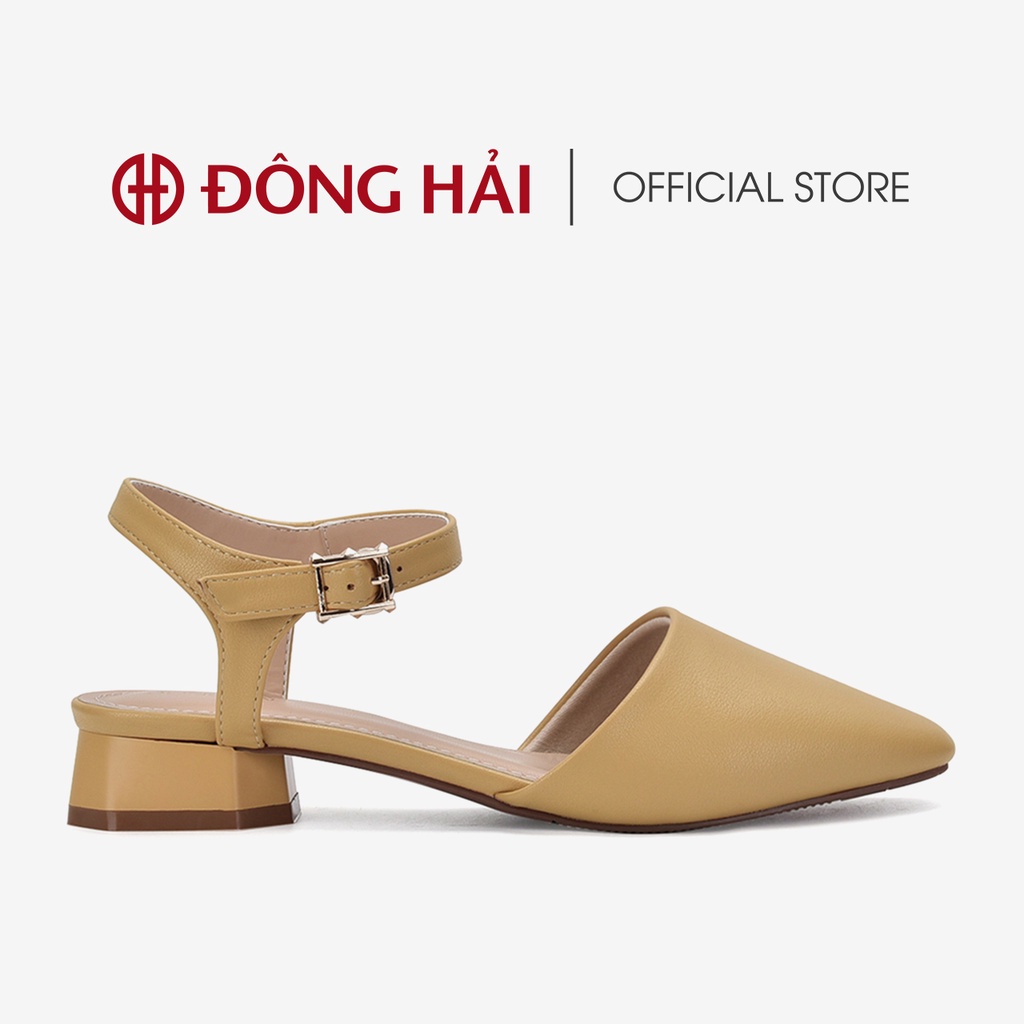 Sandal cao gót nữ Đông Hải bít mũi thiết kế gót to hình trụ vững chắc cao 3cm dễ di chuyển - S81H5