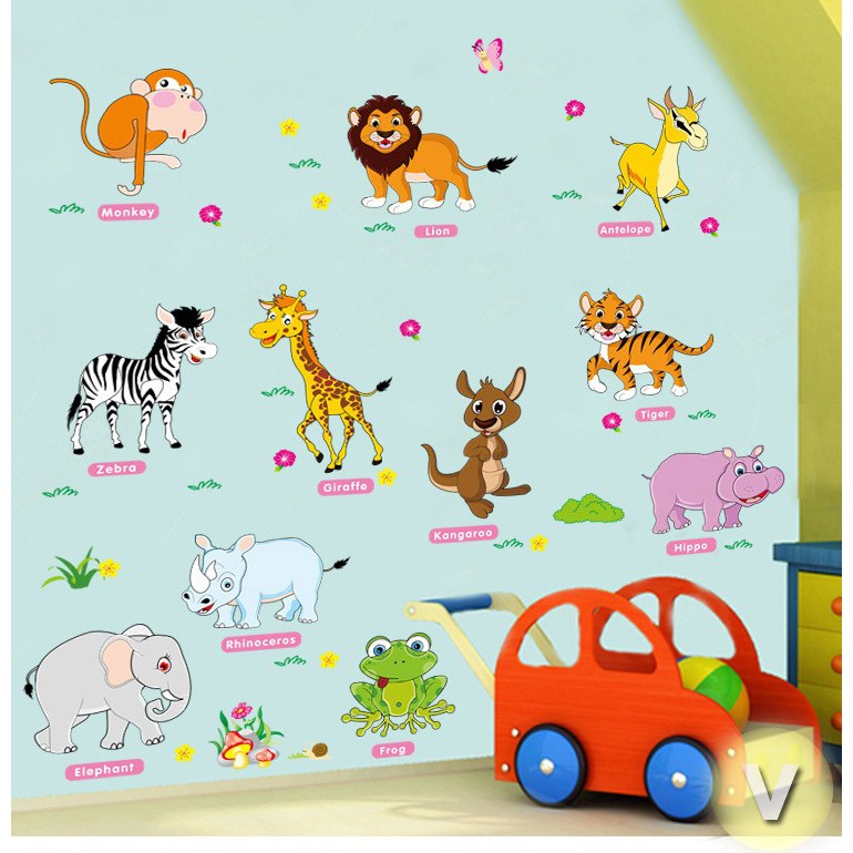 Decal dán tường Vườn thú tiếng anh số 4