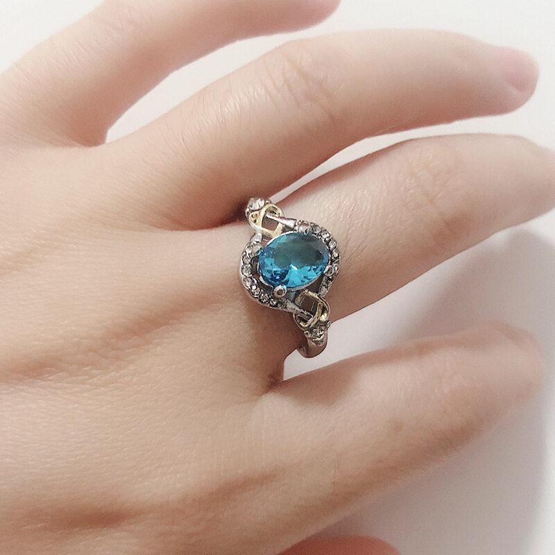 Nhẫn Đính Đá Zircon Lấp Lánh Nhiều Màu Sang Trọng Thời Trang Cho Nữ