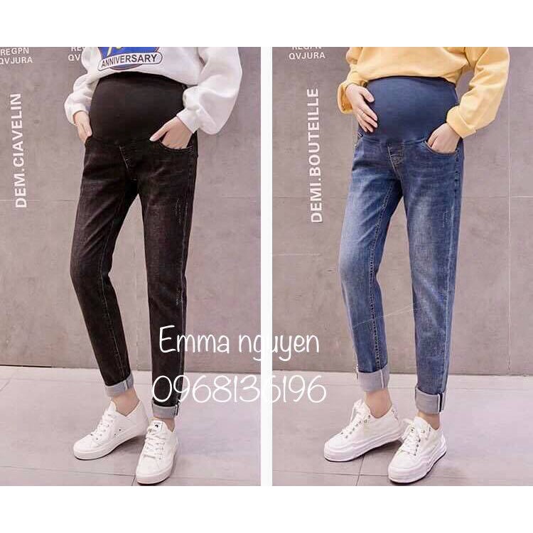 Quần Jean Bầu dáng baggy (hình thật)