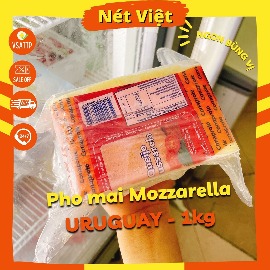 Phô mai Mozzarella Uruguay Conaprole, phomai kéo sợi làm pizza