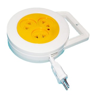 Ổ cắm điện nối dài, dạng xoay tròn, 3 ổ cắm. Dây 10m