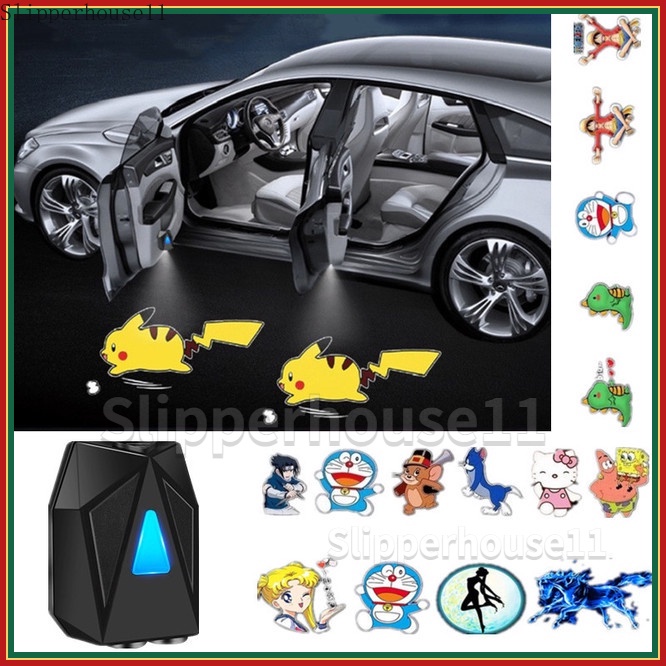 Đèn cob led usb laser chiếu sáng logo hình pikachu không dây nối màn hình tiện dụng cho cửa sổ xe hơi