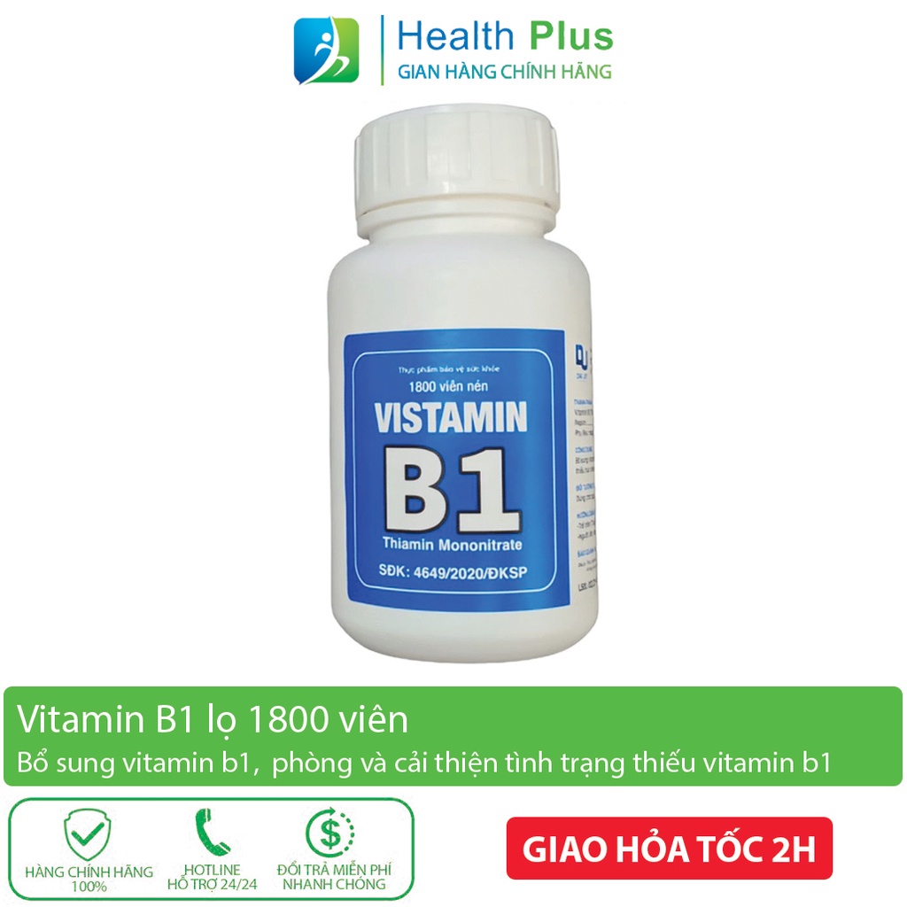 Vitamin B1 giúp trẻ em người lớn ăn ngủ ngon làm đẹp, đắp mặt, tắm trắng, gội đầu kích thích mọc tóc - lọ 1800 viên
