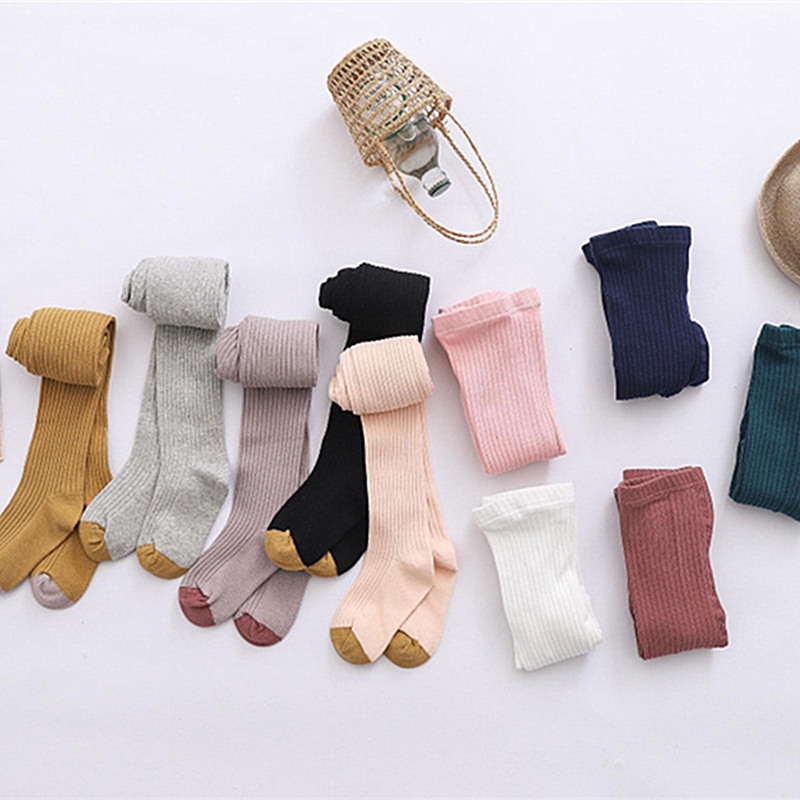 Quần Tất Cotton Giữ Ấm Màu Sắc Ngọt Ngào Dễ Thương Thời Trang Thu Đông Cho Bé Gái 0-8 Tuổi